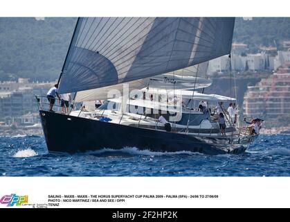 VOILE - MAXIS - MAXIS - LE HORUS SUPERYACHT CUP PALMA 2009 - PALMA (SPA) - 24/06 AU 27/06/09PHOTO : NICO MARTINEZ / MER ET VOIR / DPPI TENAZ Banque D'Images