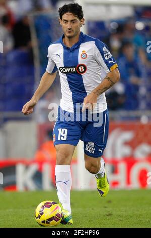 Diego Colotto d'Espanyol lors du championnat d'Espagne 2014/2015 match de football de la Ligue entre le RCD Espanyol et Deportivo le 26 octobre 2014 au stade Power 8 à Barcelone, Espagne. Photo Bagu Blanco / DPPI Banque D'Images