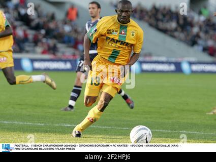 FOOTBALL - CHAMPIONNAT DE FRANCE 2004/2005 - GIRONDINS BORDEAUX / FC NANTES - 16/04/2005 - MAMADOU DIALLO (NAN) - PHOTO CAROLINE PRESSION BLUMBERG / FLASH Banque D'Images