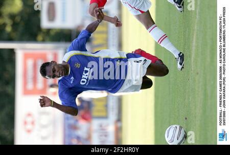 FOOTBALL - JEUX AMICAUX 2005/2006 - COMME MONACO / PORTSMOUTH FC - 23/07/2005 - JOHN VIAFARA (POR) - PHOTO CAROLINE PRESSION BLUMBERG / FLASH Banque D'Images