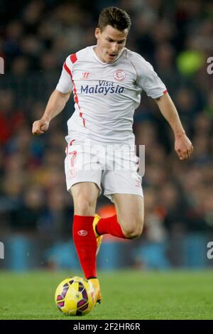 Kevin Gameiro de Séville lors du championnat d'Espagne 2014/2015 match de football de la Ligue entre le FC Barcelone et Séville le 22 novembre 2014 au stade Camp Nou à Barcelone, Espagne. Photo Bagu Blanco / DPPI Banque D'Images