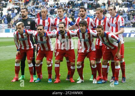 L'équipe Atletico lors du championnat espagnol de football Liga entre Espanyol et Atletico de Madrid le 14 mars 2015 au stade Power 8 à Barcelone, Espagne. Photo Bagu Blanco / DPPI Banque D'Images