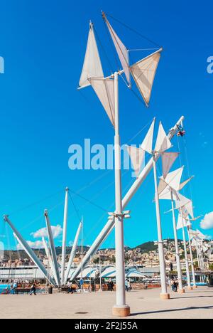 Bigo, Porto Antico (Vieux Port), Gênes, Ligurie, Italie, Europe, Banque D'Images