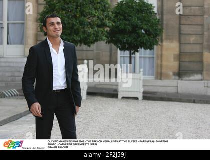JEUX OLYMPIQUES BEIJING 2008 - LES MÉDAILLÉS FRANÇAIS À L'ELYSEE - PARIS (FRA) - 26/08/2008PHOTO : CATHERINE STEENKESTE / DPPI BRAHIM ASLOUM Banque D'Images