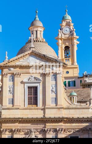 Église de Jésus (Chiesa del Gesu) Gênes, Ligurie, Italie Banque D'Images