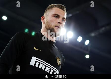 Milan Skriniar d'Internazionale avant le championnat italien Serie UN match de football entre SS Lazio et FC Internazionale le 16 février 2020 au Stadio Olimpico à Rome, Italie - photo Federico Proietti / DPPI Banque D'Images