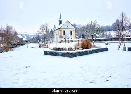 Josefskapelle, chapelle du cimetière actuel, Bischofsheim an der Rhön, Rhön-Grabfeld, Basse-Franconie, Allemagne, Europe Banque D'Images