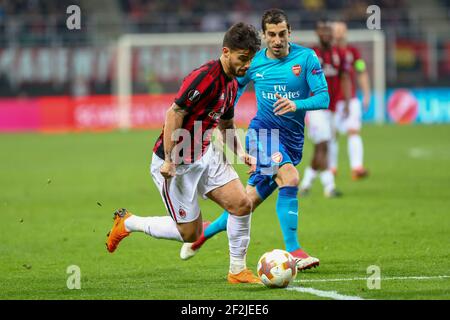 Suso de Milan lors de l'UEFA Europa League ronde de 16 match de football de première jambe AC Milan contre Arsenal le 8 mars 2018 au stade Meazza - San Siro à Milan, Italie - photo Morgese/Rossini / DPPI Banque D'Images