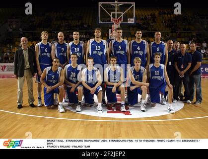 BASKET BALL - TOURNOI DE STRASBOURG 2008 - STRASBOURG (FRA) - 15 AU 17/08/2008 - PHOTO : CATHERINE STEENKESTE / DPPI FRANCE V ÉQUIPE FINLANDE - FINLANDE Banque D'Images