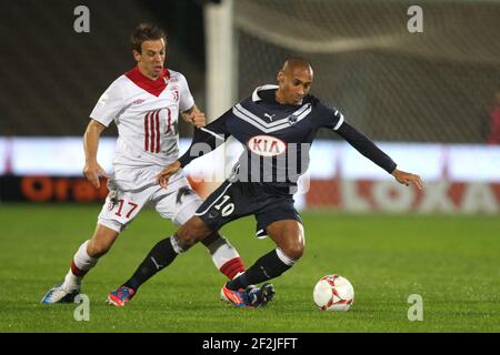 FOOTBALL - CHAMPIONNAT DE FRANCE 2012/2013 - L1 - GIRONDINS BORDEAUX V LILLE OSC - 19/10/2012 - PHOTO MANUEL BLONDAU / DPPI - JUSSIE Banque D'Images