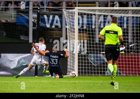 Torino Andrea Belotti, but, pendant la série italienne UN match de football Inter Milan / Torino le 26 août 2018 au stade San Siro à Milan, Italie, photo Morgese - Rossini / DPPI Banque D'Images