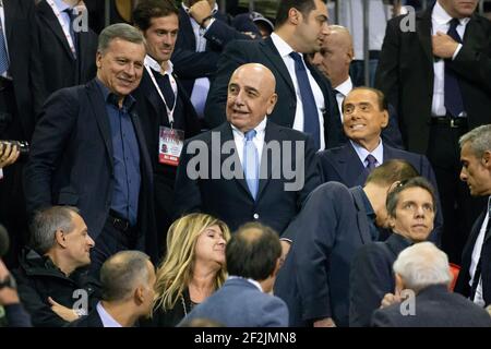 Premier match de Silvio Berlusconi à Monza avec Adriano Galliani pendant le championnat italien Serie C match de football entre Monza et Triestina le 14 octobre 2018 à Monza, Italie - photo Morgese - Rossini / DPPI Banque D'Images