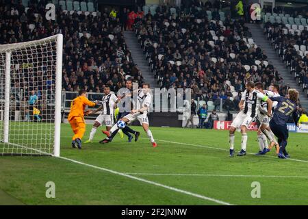 But propre Leonardo Bonucci de Juventus pendant la Ligue des champions de l'UEFA, le match de football du Groupe H entre Juventus et Manchester United le 7 novembre 2018 au stade Juventus de Turin, Italie - photo Morgese-Rossini / DPPI Banque D'Images