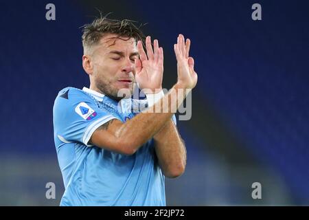 Ciro immobile du Latium réagit pendant le championnat italien Serie UN match de football entre SS Lazio et le FC de Bologne le 24 octobre 2020 au Stadio Olimpico à Rome, Italie - photo Federico Proietti / DPPI Banque D'Images