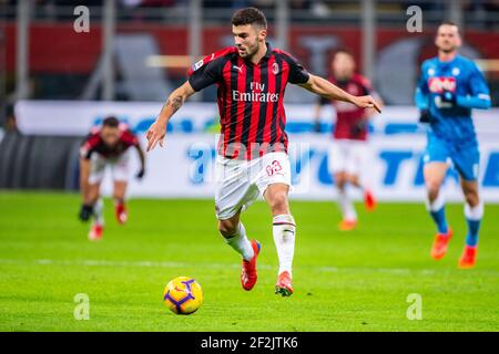 Patrick Cutrone de l'AC Milan pendant le championnat italien Serie UN match de football entre l'AC Milan et SSC Napoli le 26 janvier 2019 au stade San Siro à Milan, Italie - photo Morgese - Rossini / DPPI Banque D'Images