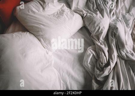 Détail des draps désordonnés Banque D'Images