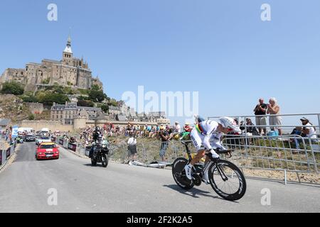 CYCLISME - UCI WORLD TOUR - TOUR DE FRANCE 2013 - ÉTAPE 11 - ESSAI INDIVIDUEL - AVRANCHES - Mont-Saint-Michel (33 km) - 10/07/2013 - PHOTO MANUEL BLONDEAU / DPPI - TONY MARTIN D'ALLEMAGNE ET L'ÉQUIPE OMEGA PHARMA-QUICK STEP Banque D'Images