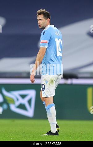 Senad Lulic du Latium réagit pendant la coupe d'Italie, ronde de 16 match de football entre SS Lazio et Parme Calcio le 21 janvier 2021 au Stadio Olimpico à Rome, Italie - photo Federico Proietti / DPPI Banque D'Images