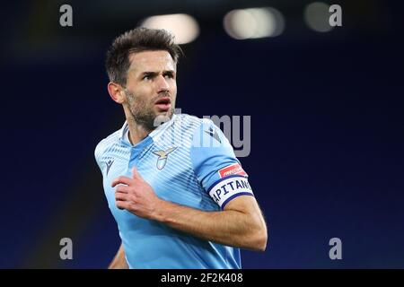 Senad Lulic du Latium réagit pendant le championnat italien Serie UN match de football entre SS Lazio et Sassuolo Calcio le 24 janvier 2021 au Stadio Olimpico à Rome, Italie - photo Federico Proietti / DPPI Banque D'Images