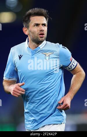 Senad Lulic du Latium réagit pendant le championnat italien Serie UN match de football entre SS Lazio et Sassuolo Calcio le 24 janvier 2021 au Stadio Olimpico à Rome, Italie - photo Federico Proietti / DPPI Banque D'Images