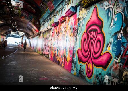 Tunnels Banksy, Leake Street, Londres, Royaume-Uni. Banque D'Images