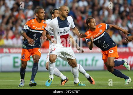 Football - championnat français 2013/2014 - L1 - Montpellier HSC / Paris Saint Germain le 09 août 2013 à Montpellier, France - photo Manuel Blondeau / AOP Press / DPPI - Alex (C) de Paris Saint Germain Banque D'Images