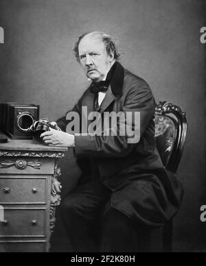 Fox Talbot. Portrait du scientifique anglais et inventeur de la photographie, William Henry Fox Talbot (1800-1877) par John Moffat, 1864 Banque D'Images