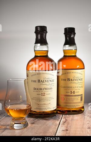 Balvenie Double bois et Whisky de fût des Caraïbes Banque D'Images