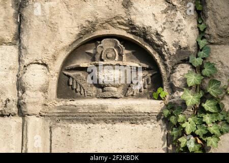 Berlin, cimetière juif Berlin Weissensee, plus grand cimetière juif préservé d'Europe, détail Banque D'Images