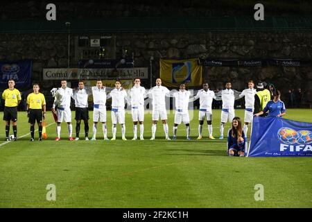 Football - coupe du monde de la FIFA 2014 - Groupe qualifiant D - Andorre / pays-Bas le 10 septembre 2013 à Andorre la Vella, Andorre - photo Manuel Blondeau / AOP Press / DPPI - les joueurs des pays-Bas posent avant le match Banque D'Images