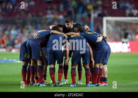 Match de football de championnat espagnol 2013-2014 entre le FC Barcelone et Real Sociedad le 24 septembre 2013 à Barcelone, Espagne - photo Manuel Blondau / AOP Press / DPPI - joueurs photographiés avant le match Banque D'Images