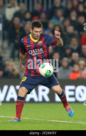 Lionel Messi du FC Barcelone pendant la coupe d'Espagne 2013/2014 Copa del Rey entre le FC Barcelone et Getafe le 8 janvier 2014 à Barcelone, Espagne. Photo Manuel Blondau / AOP PRESSE / DPPI Banque D'Images
