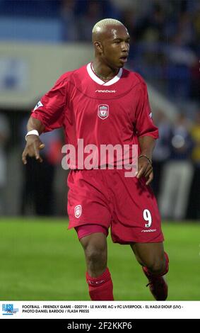 FOOTBALL - JEU AMICAL - 020719 - LE HAVRE AC V FC LIVERPOOL - EL HADJI DIOUF (LIV) - PHOTO DANIEL BARDOU / TOUCHE FLASH Banque D'Images