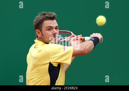 Stanislas Wawrinka de Suisse pendant le ATP Monte-Carlo Rolex Masters 2014, Monaco, le 16 avril 2014. Photo Manuel Blondau / AOP PRESSE / DPPI Banque D'Images