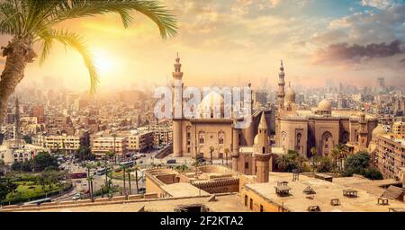 Vue de la Mosquée Sultan Hassan au Caire Banque D'Images