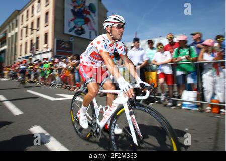 Joaquim Rodriguez de l'Espagne à cheval pour l'équipe Katusha est photographié près de la ligne de départ pendant le Tour de France, UCI World Tour 2014, étape 13, Saint-Etienne - Chamrousse (197,5 km), le 18 juillet 2014 - photo Manuel Blondau / AOP Press / DPPI Banque D'Images