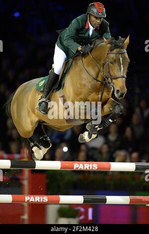 Abdelkebir Ouaddar (Mar) à bord de rapidement de Kreisker pendant les Gucci Paris Masters , salon du cheval 2013 à Paris-Nord Villepinte, France, vendredi 6 décembre 2013. Photo Christophe Bricot / DPPI Banque D'Images