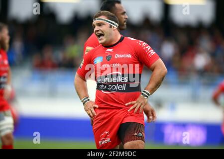 Jean-Charles Orioli de la RC Toulon réagit lors du match de rugby français Top 14 entre Castres Olympique et RC Toulon au stade Pierre Antoine, à Castres, France, le 8 novembre 2014 . Photo Manuel Blondau / AOP PRESSE / DPPI Banque D'Images