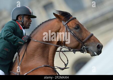 Abdelkebir OUADDAR à bord de rapidement de Kreisker lors du Grand Prix des champions mondiaux de Longines à Chantilly, France, du 25 au 27 juillet 2014 - 26/07/14 - photo Christophe Bricot / DPPI Banque D'Images