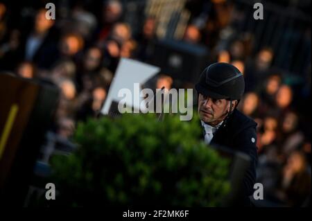 Jérôme HUREL à cheval URANO pendant le spectacle du Château de Versailles saut aux écuries des rois, le 5 mai 2017, à Versailles, France - photo Christophe Bricot / DPPI Banque D'Images