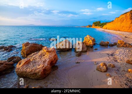 Paysage de la mer en Grèce Banque D'Images