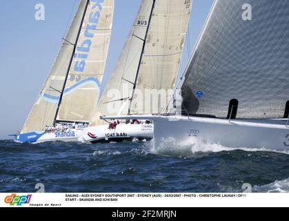 VOILE - AUDI SYDNEY SOUTHPORT 2007 - SYDNEY (AUS) - 24/03/2007 - PHOTO : CHRISTOPHE LAUNAY / DPPI START - SKANDIA ET ICHI BAN Banque D'Images