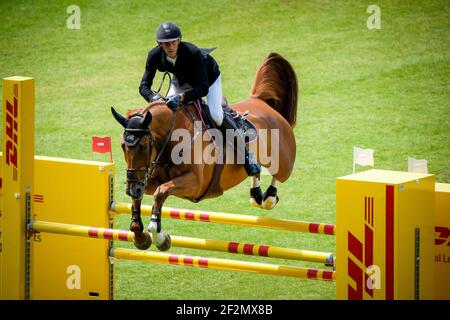 Kevin STAUT (FRA) à cheval Bahia de Mars pendant le Festival équestre mondial, CHIO d'Aix-la-Chapelle 2018, du 13 au 22 juillet 2018 à Aix-la-Chapelle, Allemagne - photo Christophe Bricot / DPPI Banque D'Images