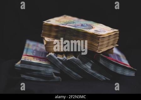 Gros plan d'une pile de billets Lei Banque D'Images