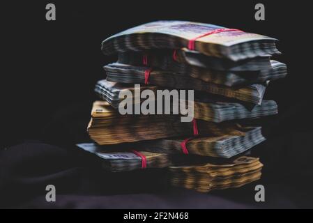 Gros plan d'une pile de billets Lei Banque D'Images