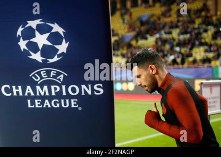 Sergio Aguero, l'attaquant argentin de Manchester City, se présente avant le match de football de l'UEFA Champions League entre MONACO ET Manchester City le 15 mars 2017 au stade Louis II de Monaco - photo Benjamin Cremel / DPPI Banque D'Images