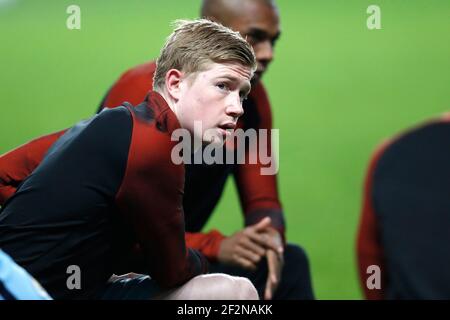 Kevin de Bruyne, milieu de terrain belge de Manchester City, se réchauffe avant le match de football de la Ligue des champions de l'UEFA entre MONACO ET Manchester City le 15 mars 2017 au stade Louis II de Monaco - photo Benjamin Cremel / DPPI Banque D'Images