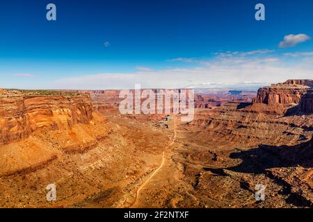 Vue sur Shafer Canyon, île dans le parc national Sky, Utah Banque D'Images