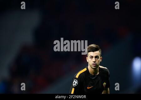 ALORS QUE le joueur italien de Roma Stephan El Shaarawy réagit pendant la Ligue des champions de l'UEFA, match de football du Groupe C entre Atletico Madrid et AS Roma le 22 novembre 2017 au Wanda Metropolitano à Madrid, Espagne - photo Benjamin Cremel / DPPI Banque D'Images