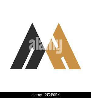 Motif abstrait créatif de la lettre hm logo. Logo mh en forme de lettre liée. Illustration de Vecteur